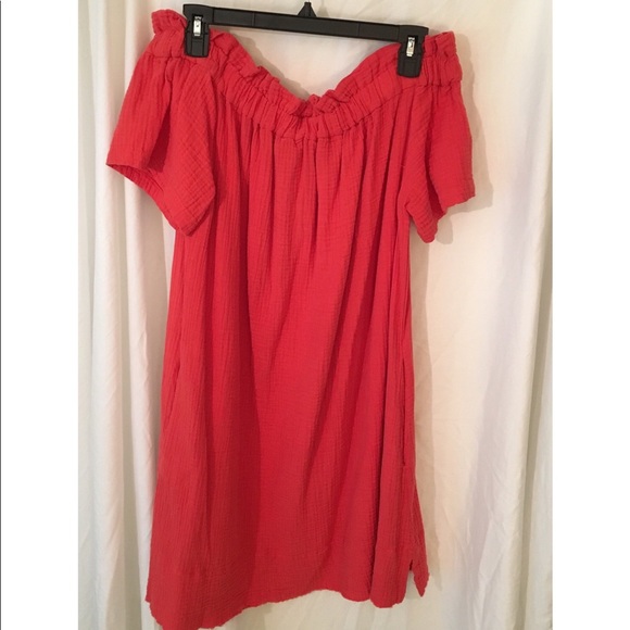 NEW Red/Orangish Off the shoulder Dress - Picture 2 of 4